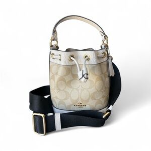 Coach Mini Dempsey Bucket Bag Crossbody Jacquard  Signature